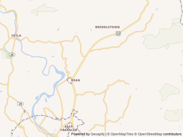 Map of Mi Mountain Campground location at Franklin, NC, United States