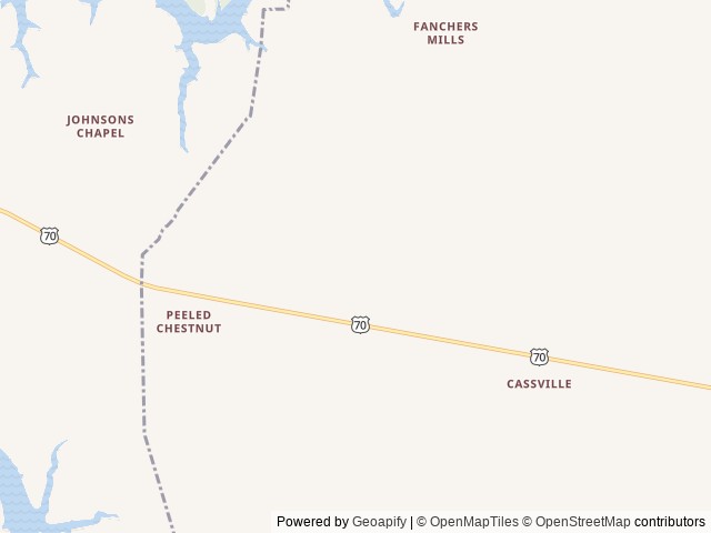 Map of Camp Luna location at Sparta, TN, United States