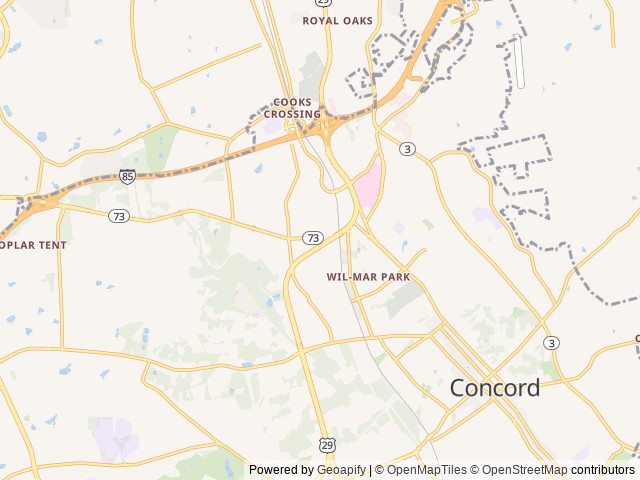 Map for FR3edom Riders near Concord, NC
