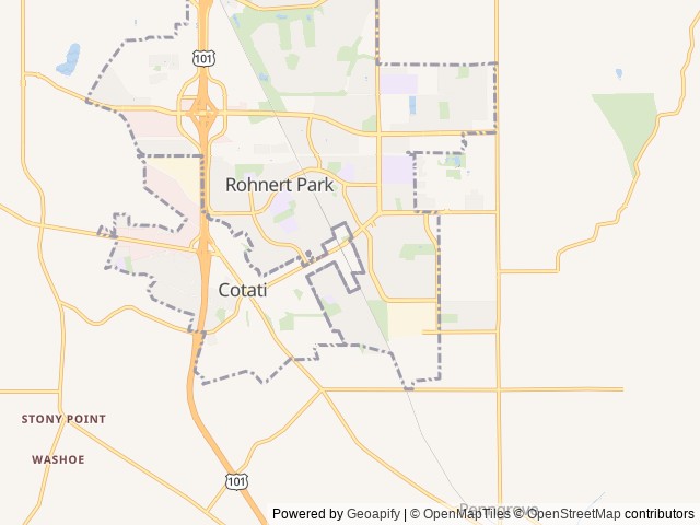 Map of Wine Country RV Park – Sonoma location at Rohnert Park, CA, United States