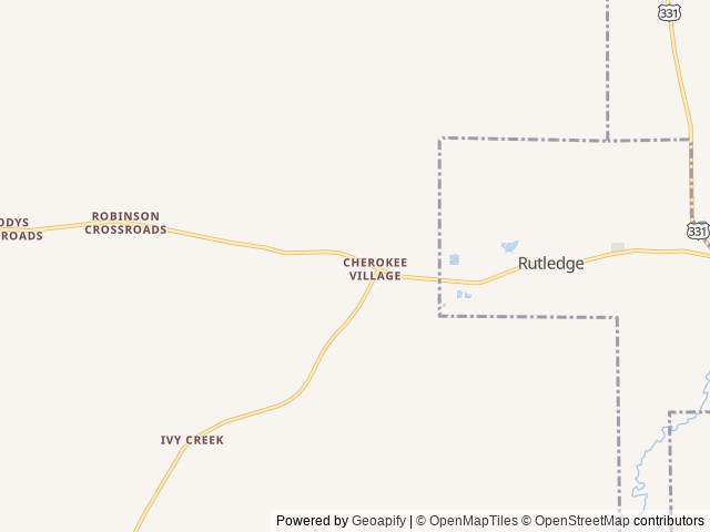 Map for 2016 Forest River RV Cedar Creek C 38EL Canyon Cat near Rutledge, AL