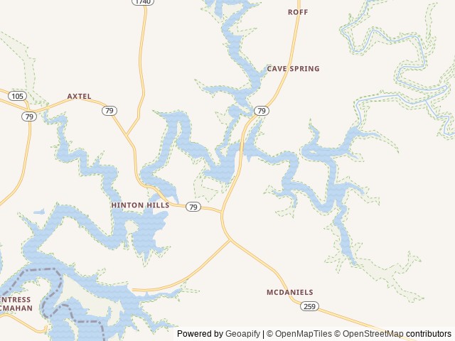 Map of North Fork (KY) location at Mc Daniels, KY, United States
