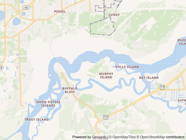 Map of Murphy Island Conservation Area Boat-In SJRWMD location at Satsuma, FL, United States