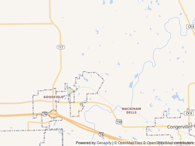 Map of Timberline Campground location at Goodfield, IL, United States