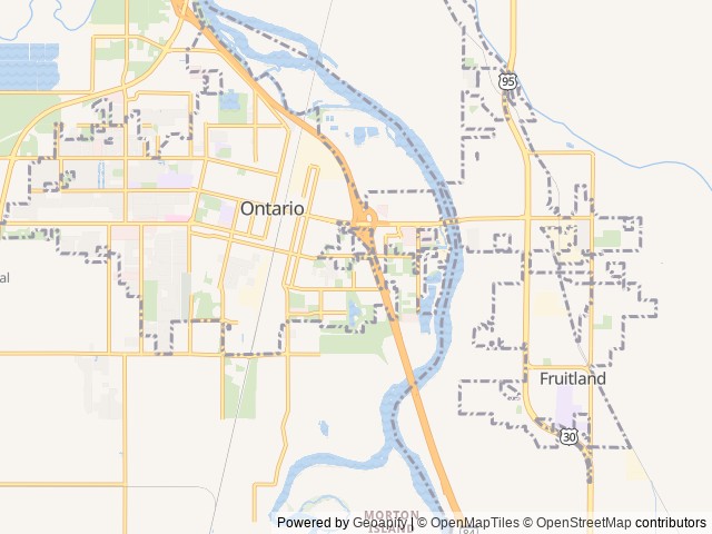 Map of River Point RV Park location at Ontario, OR, United States
