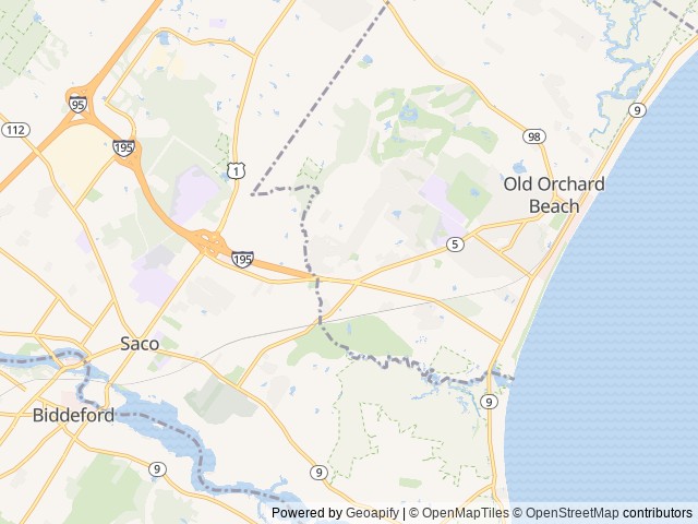 Map of Pinehirst Campground location at Old Orchard Beach, ME, United States