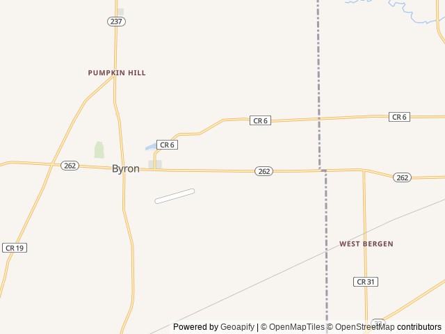Map of Southwoods RV Resort location at Byron, NY, United States