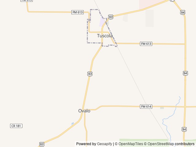 Map of Horseshoe RV Park location at Tuscola, TX, United States