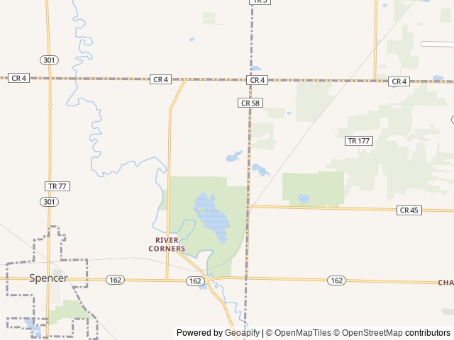 Map of Sunset Lake Campground location at Seville, OH, United States