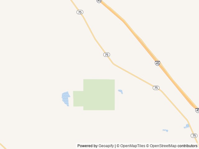 Map of General Sam's Offroad Park location at Huntsville, TX, United States