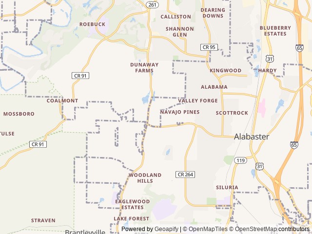 Map for The Weekend Wanderer near Helena, AL
