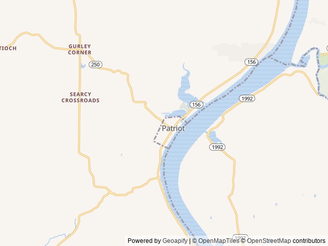 Map of By the Bay location at Patriot, IN, United States