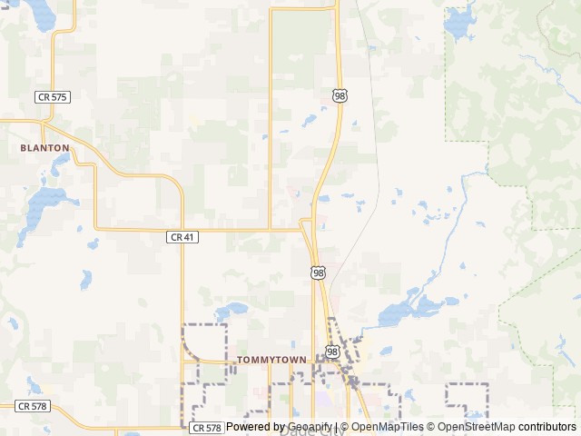 Map of Dade City Resort location at Dade City, FL, United States