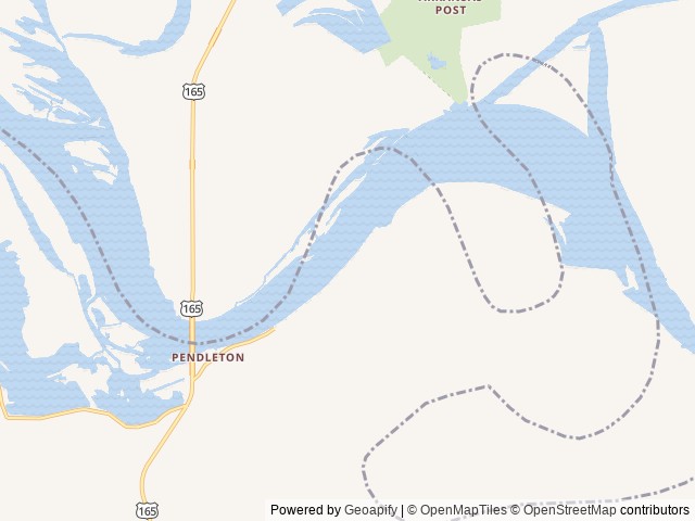 Map of Pendleton Bend location at Dumas, AR, United States