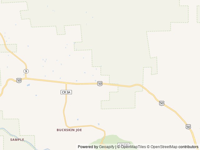 Map of Mountain View Resort — RV Sites, Glamping Domes, Camper Cabins location at Canon City, CO, United States