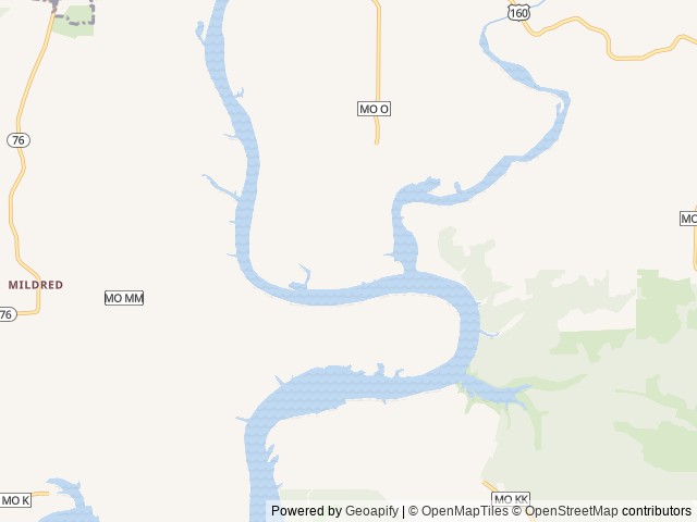 Map of Beaver Creek (MO) location at Kissee Mills, MO, United States