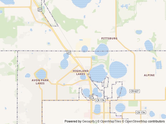 Map of Adelaide Shores RV Resort location at Avon Park, FL, United States