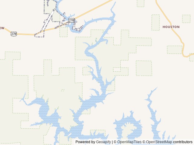 Map of Houston Shelter location at Double Springs, AL, United States