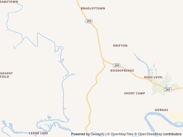 Map of Tut Huts RV Park location at Parrish, AL, United States