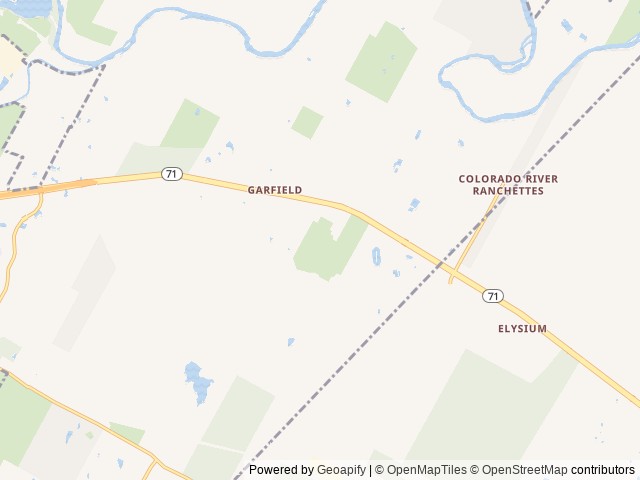 Map of Garfield RV Park location at Manor, TX, United States