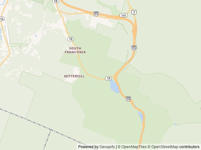 Map of Cannon Mountain RV Park location at Franconia, NH, United States