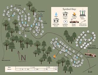 Map of the Greenbelt Park  NPS Campground Greenbelt, Maryland 