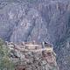 Park visitors admire the view of Black Canyon of the Gunnison's high cliff walls at Gunnison Point.