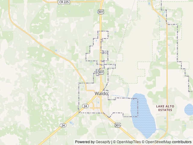 Map of Waldo MX location at Waldo, FL, United States