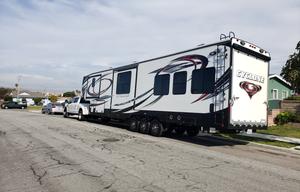 43 Toy Hauler with 4 bunks in the 18 foot garage!