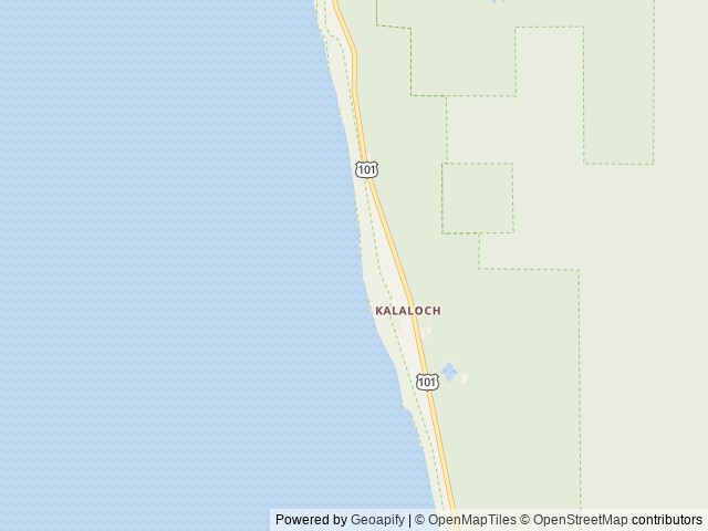 Map of Kalaloch Campground location at Forks, WA, United States