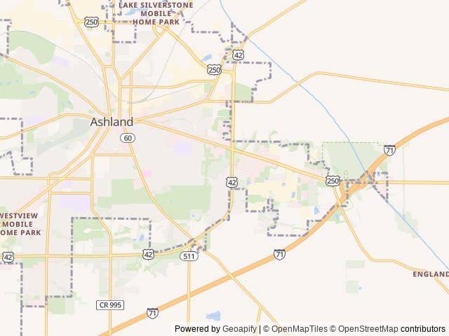 Map for The Roaming Retreat near Ashland, OH