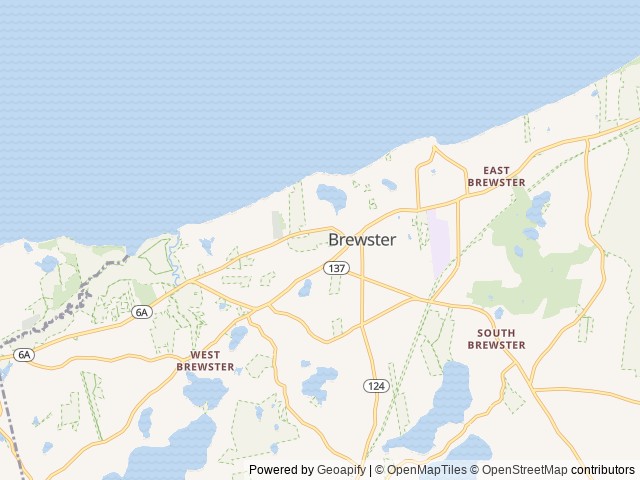 Map of Shady Knoll Campground location at Brewster, MA, United States