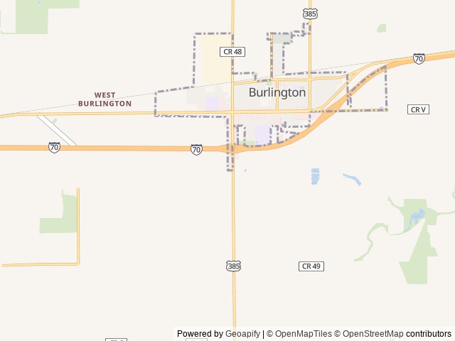 Map of Love's RV Hookup-Burlington CO 644 location at Burlington, CO, United States