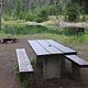 Picnic table with view of Deadwood River