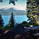 Campsite overlooking Mount Bailey at Diamond Lake Campground, Umpqua National Forest