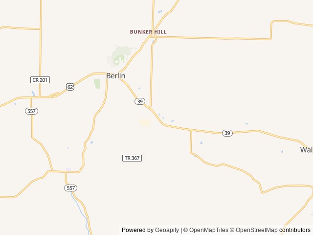 Map of Scenic Hills RV Park location at Glenmont, OH, United States