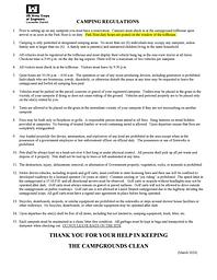 Camping Regulations