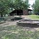 Group bonfire located in the group shelter