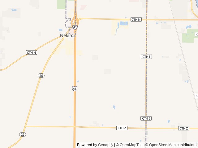 Map of The R Campground location at Oshkosh, WI, United States