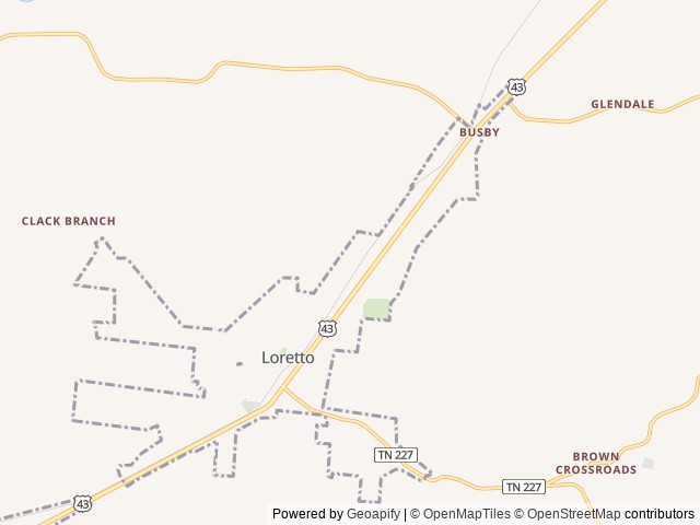 Map for 2020 Tiffin Motorhomes Open Road Allegro 32 SA near Loretto, TN