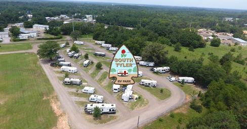 Aerial view of the RV park from the site’s social/open-graph image showing site arrangement and context; useful overview of lots and access roads (homepage social image).