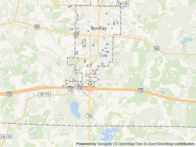 Map of Outback Springs RV Resort location at Bonifay, FL, United States