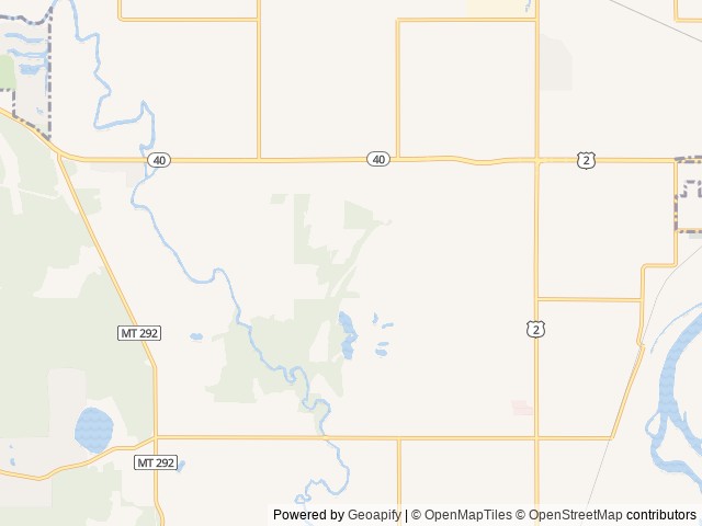 Map of Whispering Pines RV Park location at Columbia Falls, MT, United States
