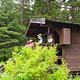 Visitors on the porch of Anan Lake Cabin
