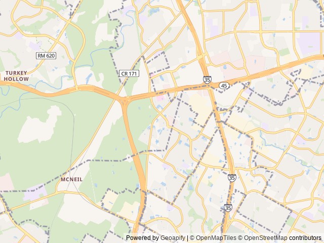 Map of Meadow Lane RV Park location at Austin, TX, United States