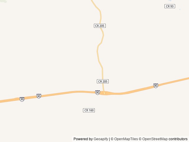 Map of Timber Ridge RV Park location at Moorcroft, WY, United States
