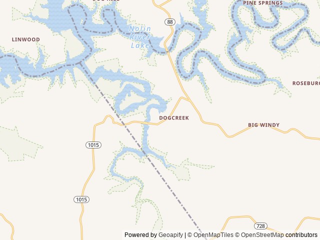 Map of Dog Creek (KY) location at Cub Run, KY, United States