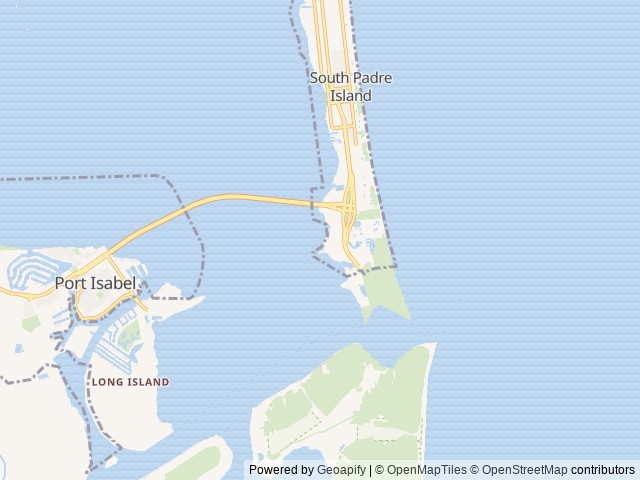 Map of South Padre Island KOA Holiday location at South Padre Island, TX, United States