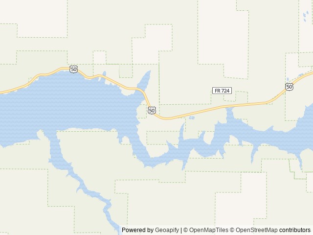 Map of Blue Mesa Adventure Pods at Elk Creek Campground location at Gunnison, CO, United States