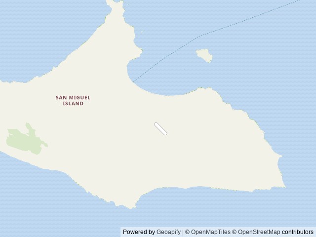 Map of San Miguel Island location at Ventura, CA, United States